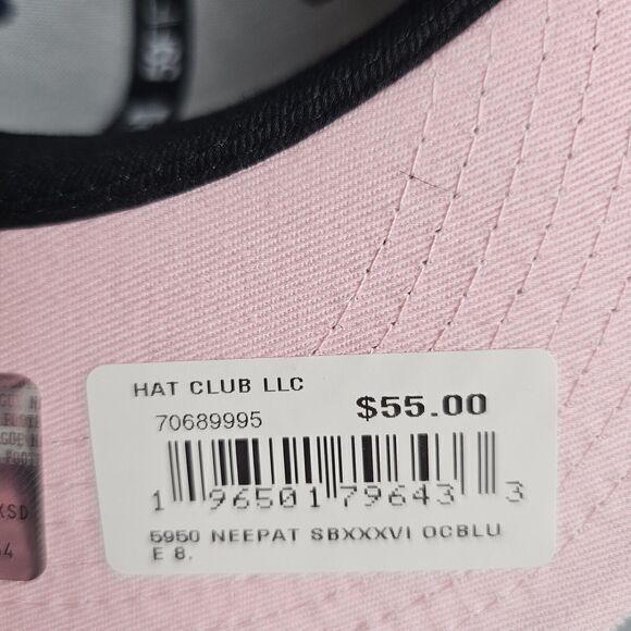 Hat Club Size 8 Patriots NFL Pinky Collection Pink Bottom NOS Super Bowl 36‎ - Picture 10 of 12